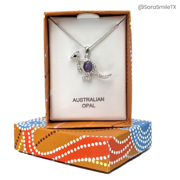 TOSCOW Genuine Australian Kangaroo Opal & Sterling Silver Necklace - NIB - Picture 13 of 15